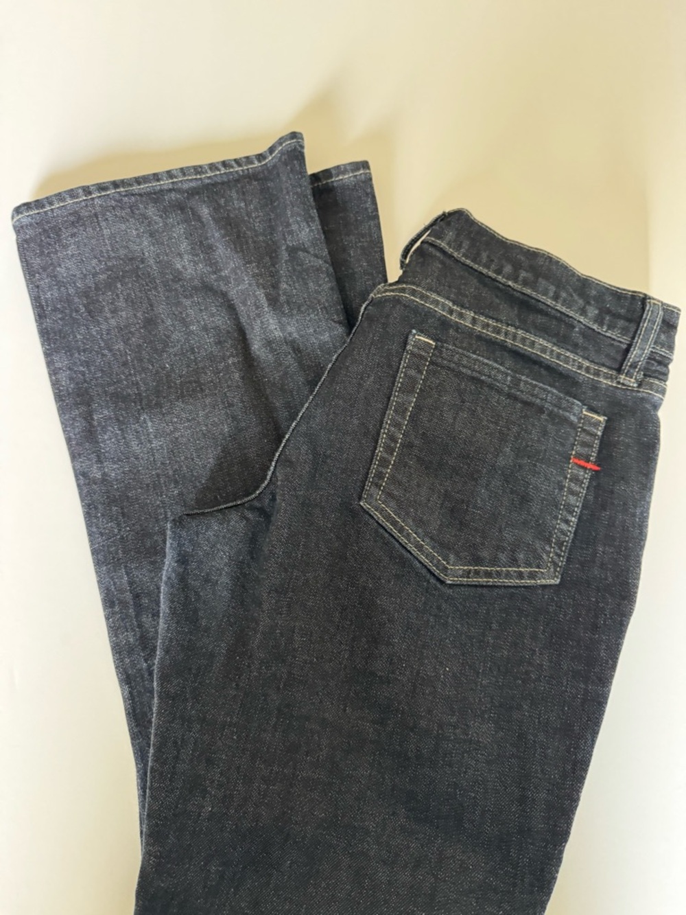 Dark Wash Denim Jeans with Red Tab